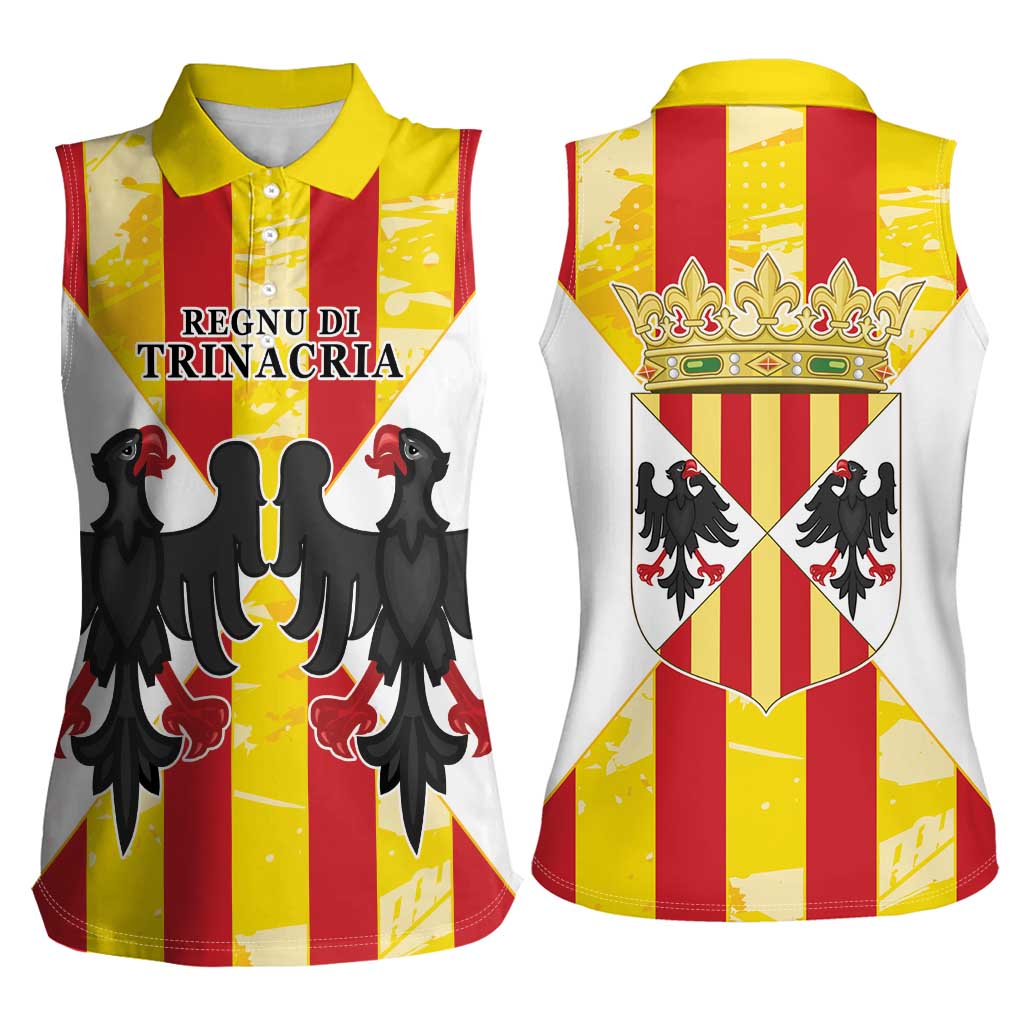 Kingdom of Trinacria Women Sleeveless Polo Shirt Est 1282 Animus Tuus Dominus - Wonder Print Shop