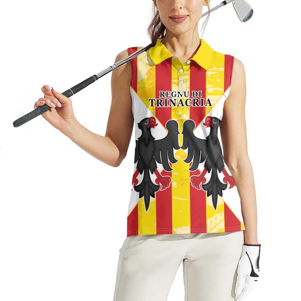 Kingdom of Trinacria Women Sleeveless Polo Shirt Est 1282 Animus Tuus Dominus - Wonder Print Shop