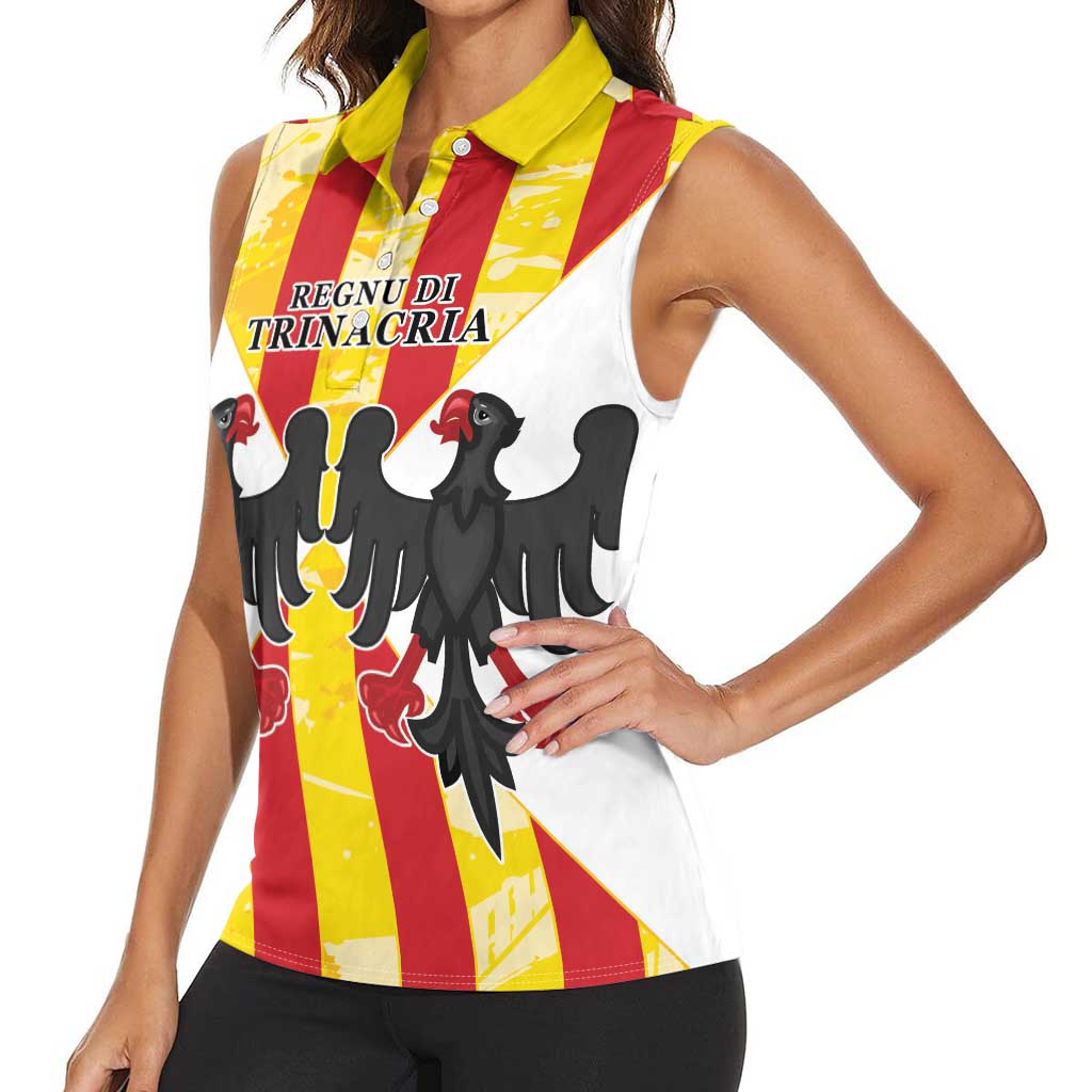 Kingdom of Trinacria Women Sleeveless Polo Shirt Est 1282 Animus Tuus Dominus - Wonder Print Shop