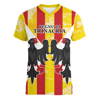 Kingdom of Trinacria Women V-Neck T-Shirt Est 1282 Animus Tuus Dominus - Wonder Print Shop