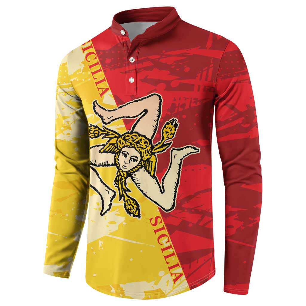 La Bandiera Regione Siciliana Button Sweatshirt LT9 - Wonder Print Shop