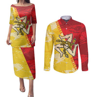 La Bandiera Regione Siciliana Couples Matching Puletasi and Long Sleeve Button Shirt LT9 - Wonder Print Shop