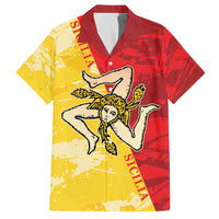 La Bandiera Regione Siciliana Family Matching Off The Shoulder Long Sleeve Dress and Hawaiian Shirt - Wonder Print Shop