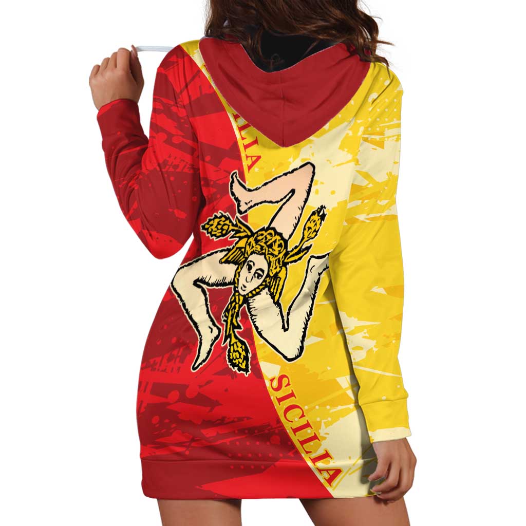 La Bandiera Regione Siciliana Hoodie Dress - Wonder Print Shop