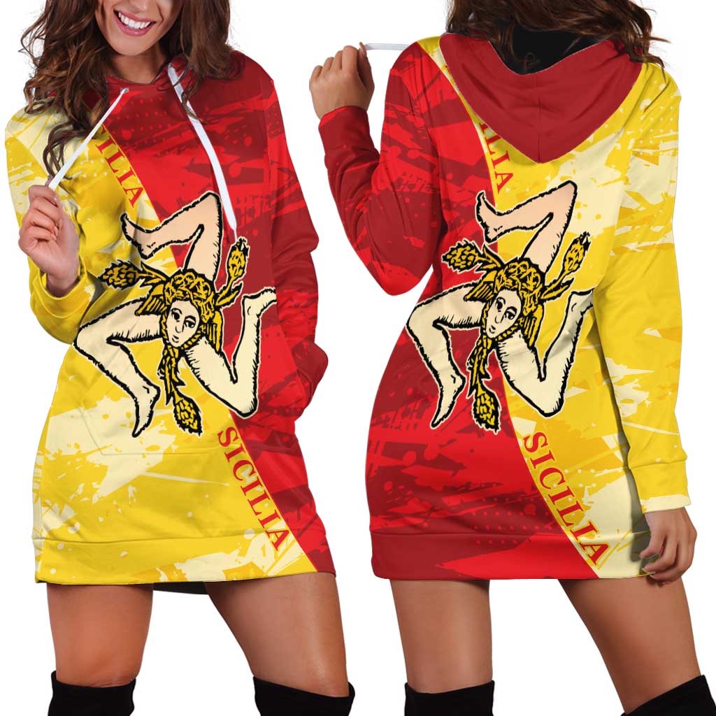 La Bandiera Regione Siciliana Hoodie Dress - Wonder Print Shop