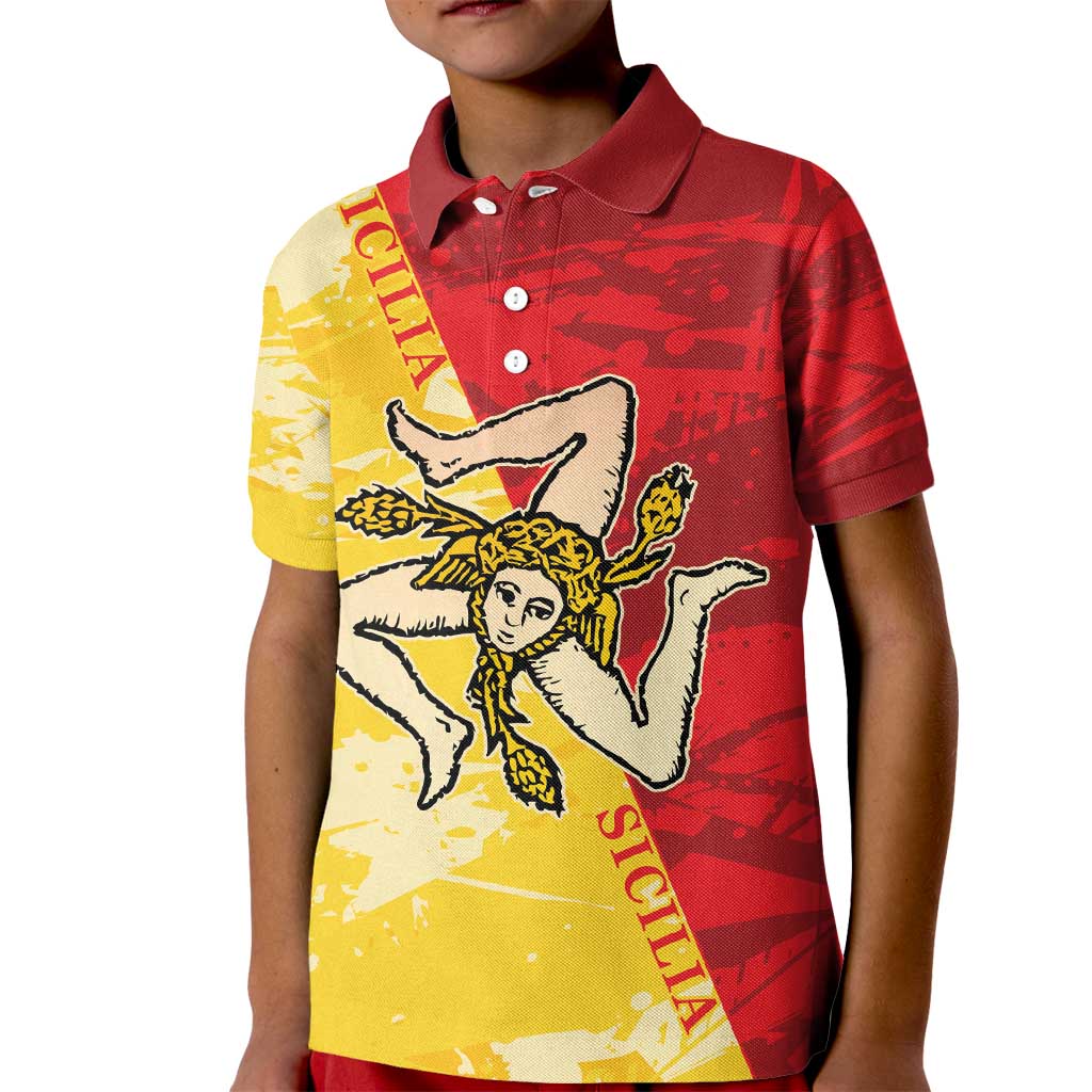 La Bandiera Regione Siciliana Kid Polo Shirt - Wonder Print Shop
