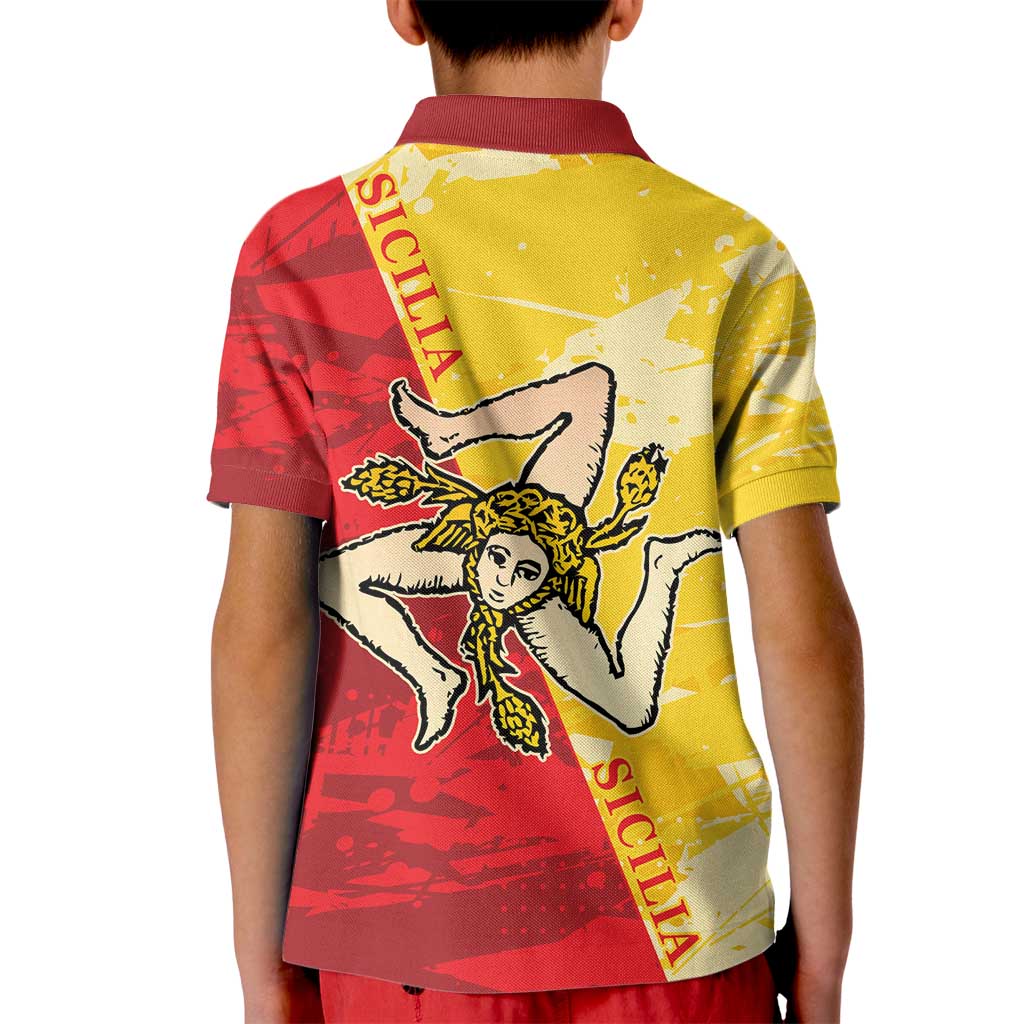 La Bandiera Regione Siciliana Kid Polo Shirt - Wonder Print Shop