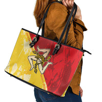 La Bandiera Regione Siciliana Leather Tote Bag - Wonder Print Shop