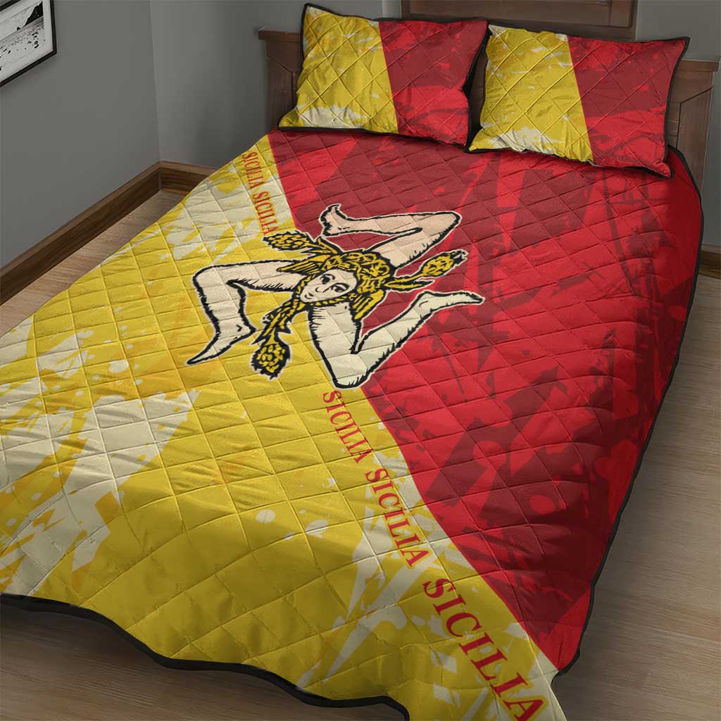 La Bandiera Regione Siciliana Quilt Bed Set - Wonder Print Shop