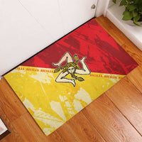 La Bandiera Regione Siciliana Rubber Doormat - Wonder Print Shop