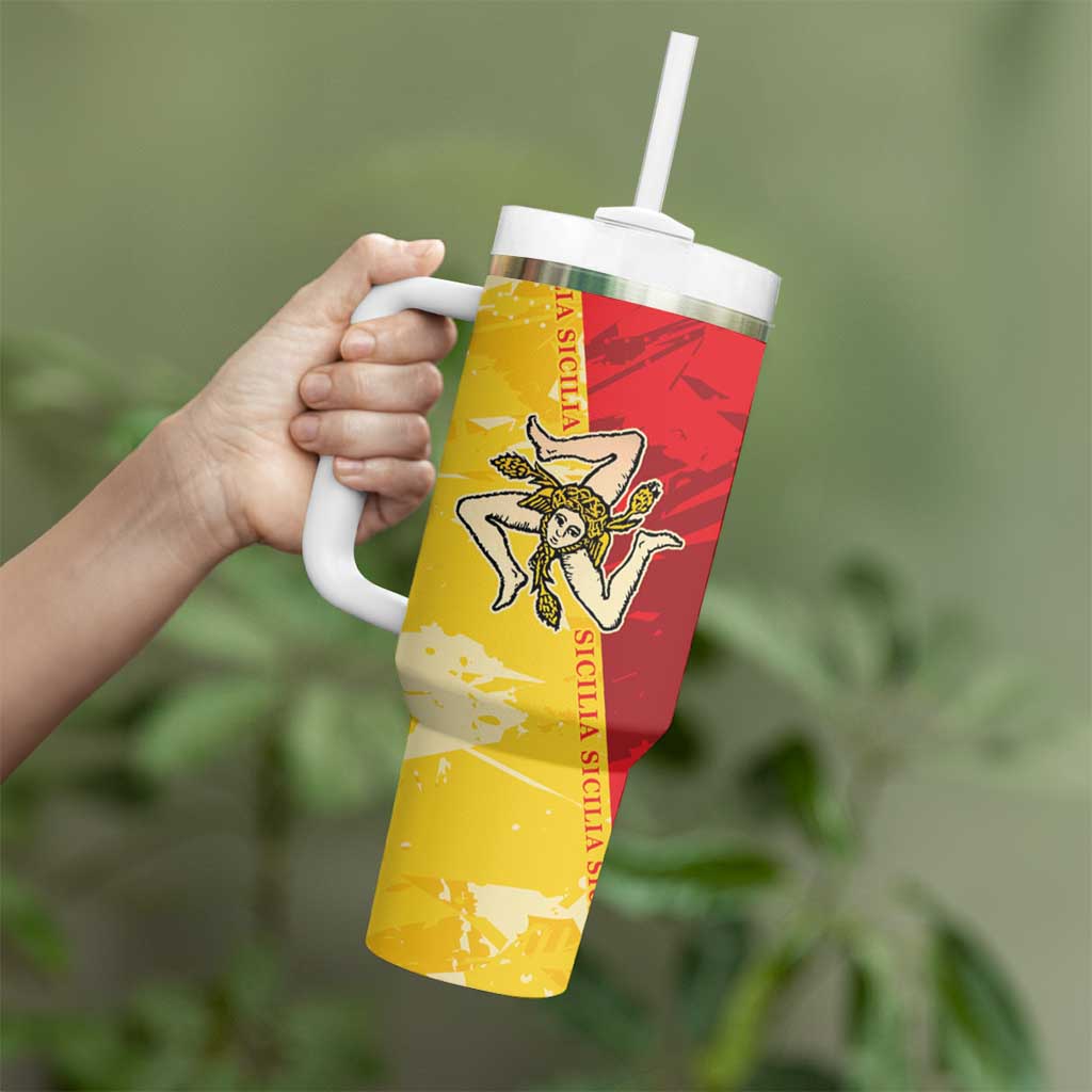 La Bandiera Regione Siciliana Tumbler With Handle - Wonder Print Shop