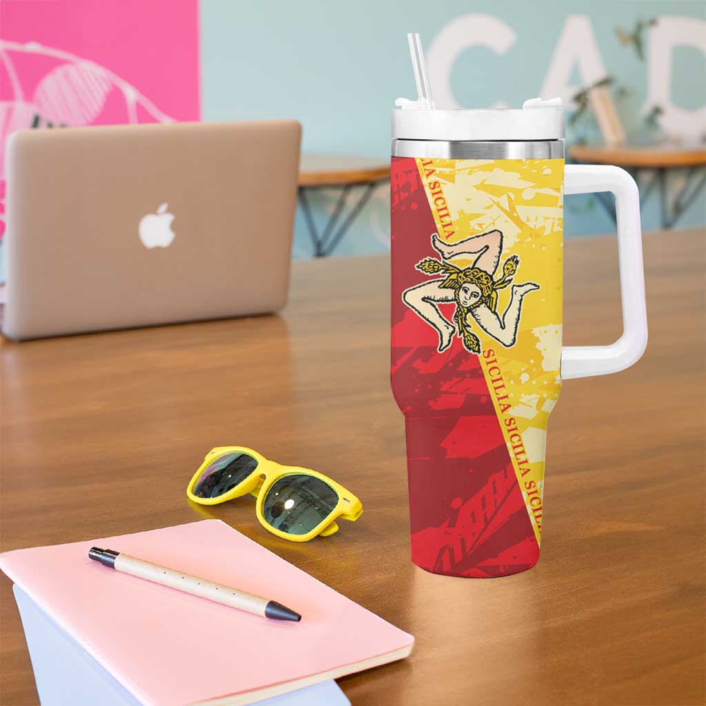 La Bandiera Regione Siciliana Tumbler With Handle - Wonder Print Shop
