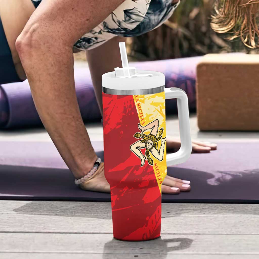 La Bandiera Regione Siciliana Tumbler With Handle - Wonder Print Shop