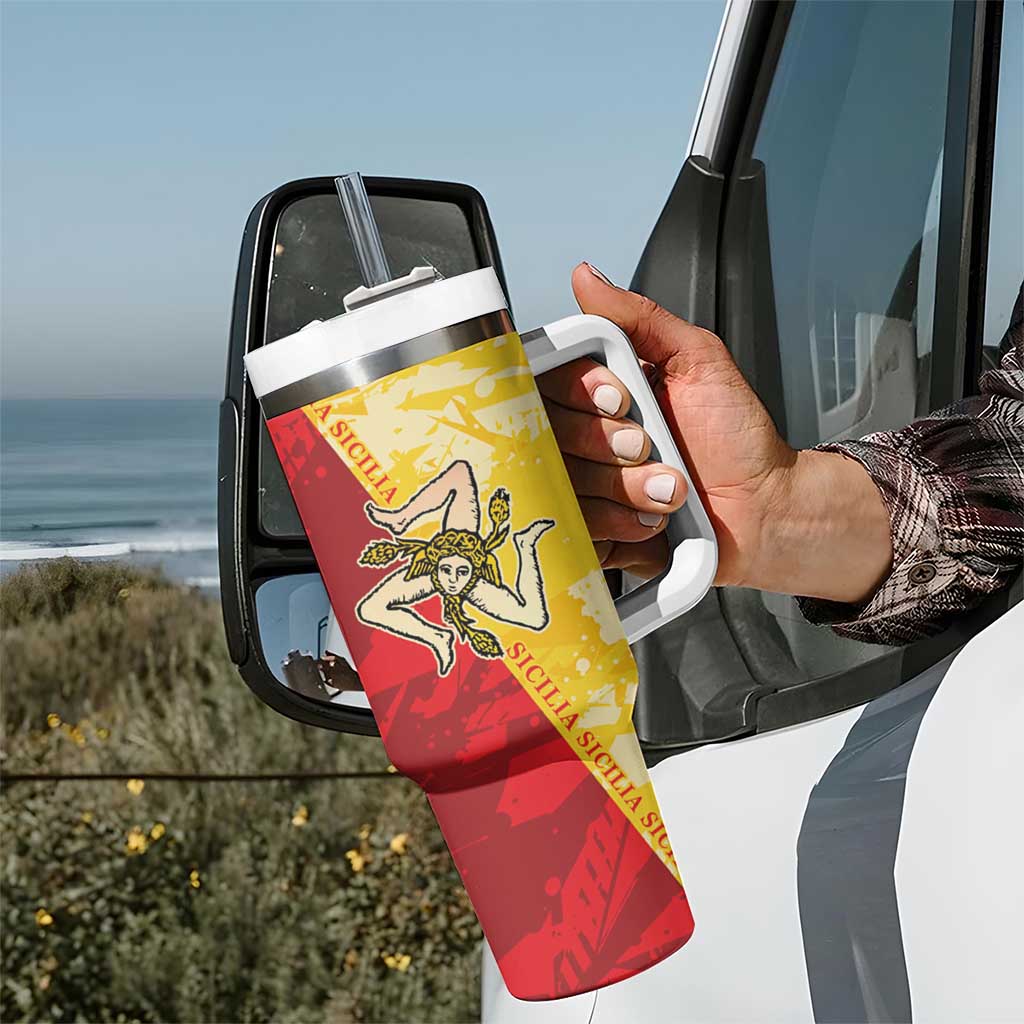 La Bandiera Regione Siciliana Tumbler With Handle - Wonder Print Shop