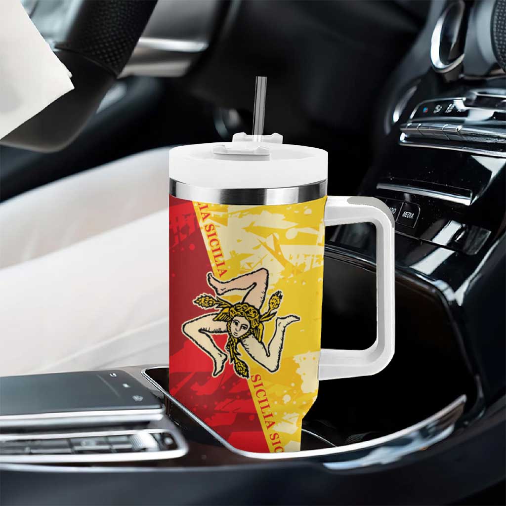 La Bandiera Regione Siciliana Tumbler With Handle - Wonder Print Shop