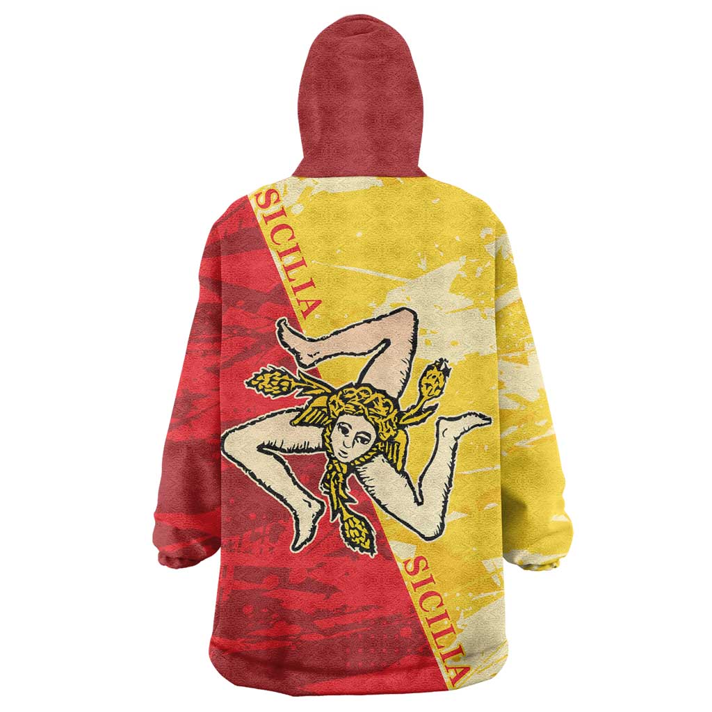 La Bandiera Regione Siciliana Wearable Blanket Hoodie - Wonder Print Shop