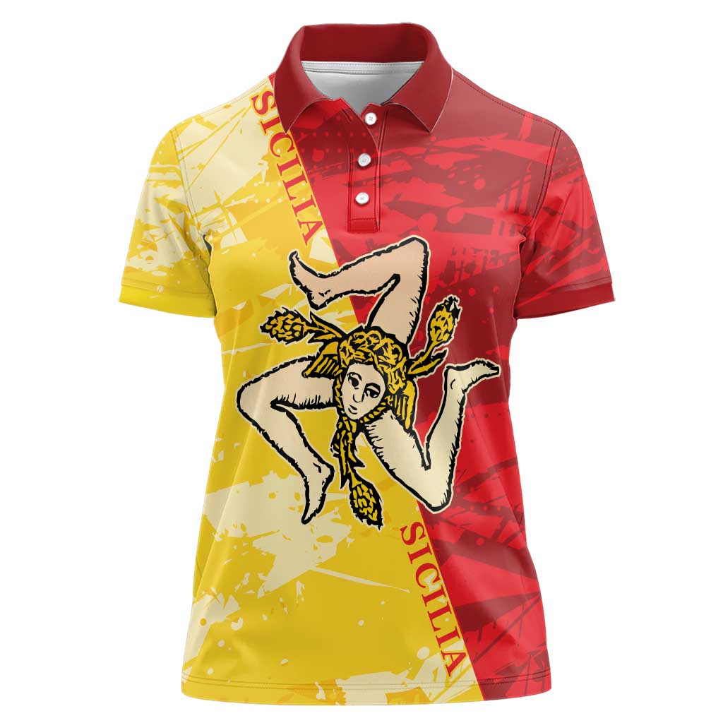 La Bandiera Regione Siciliana Women Polo Shirt - Wonder Print Shop