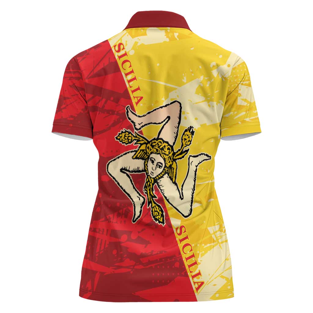 La Bandiera Regione Siciliana Women Polo Shirt - Wonder Print Shop