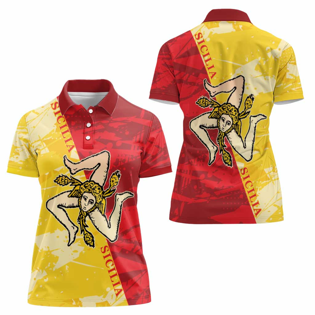 La Bandiera Regione Siciliana Women Polo Shirt - Wonder Print Shop