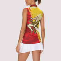 La Bandiera Regione Siciliana Women Sleeveless Polo Shirt - Wonder Print Shop