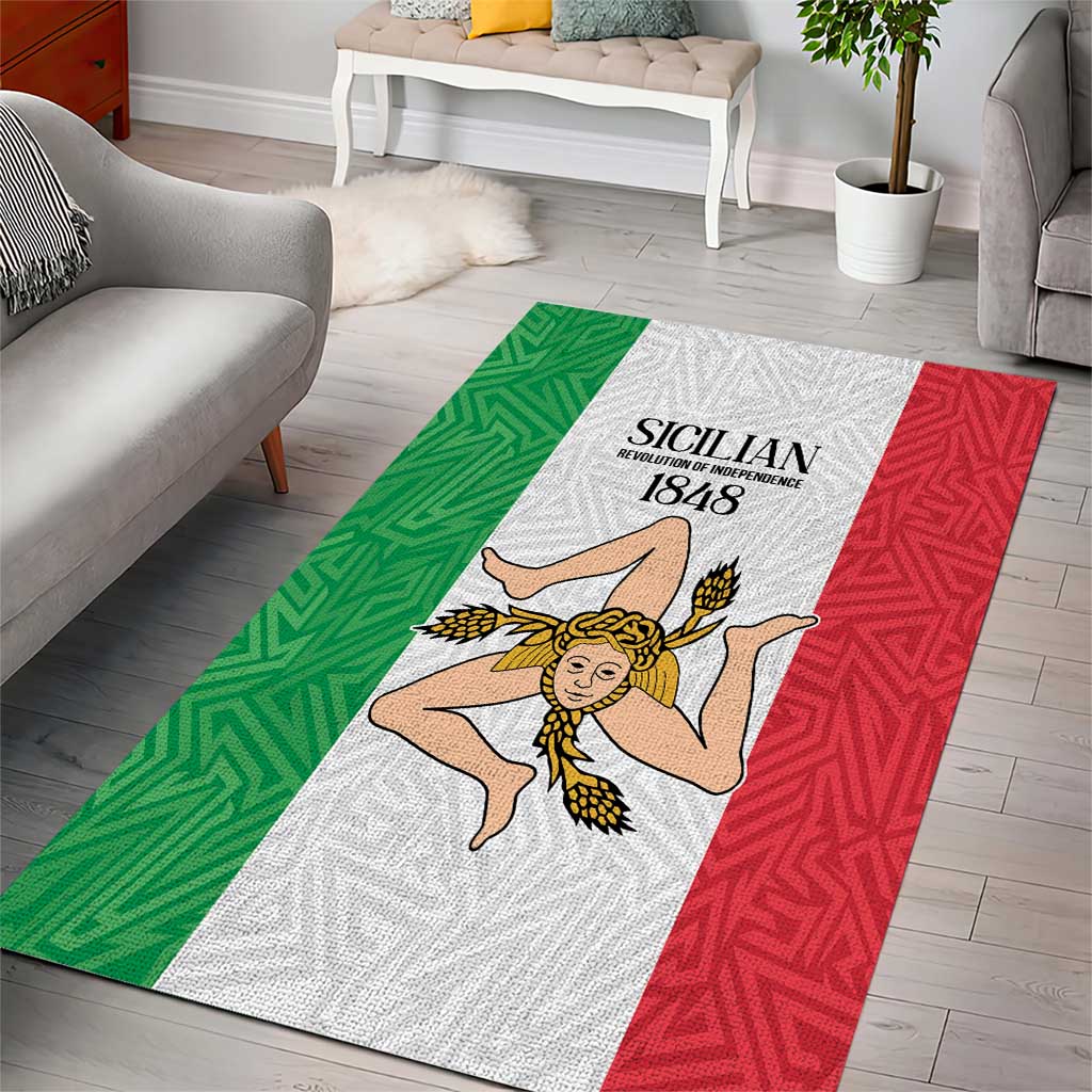 Sicilian Revolution of 1848 Area Rug Bandiera del Regno di Sicilia 1848-1849 LT9 - Wonder Print Shop