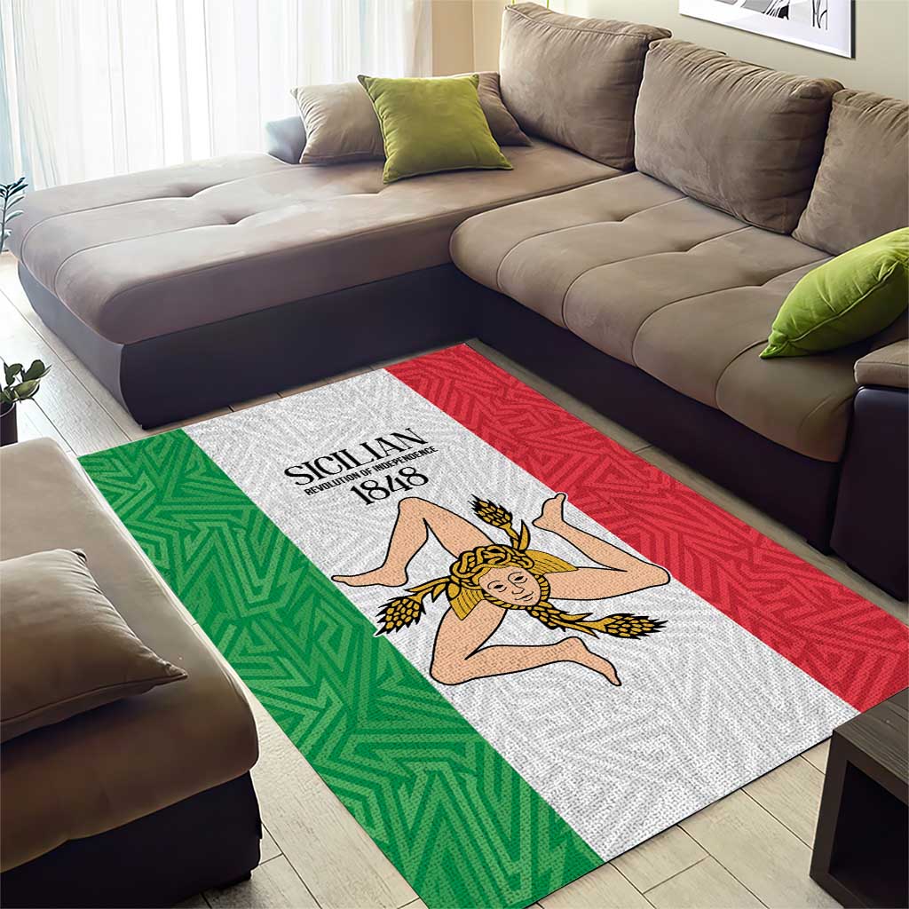 Sicilian Revolution of 1848 Area Rug Bandiera del Regno di Sicilia 1848-1849 LT9 - Wonder Print Shop