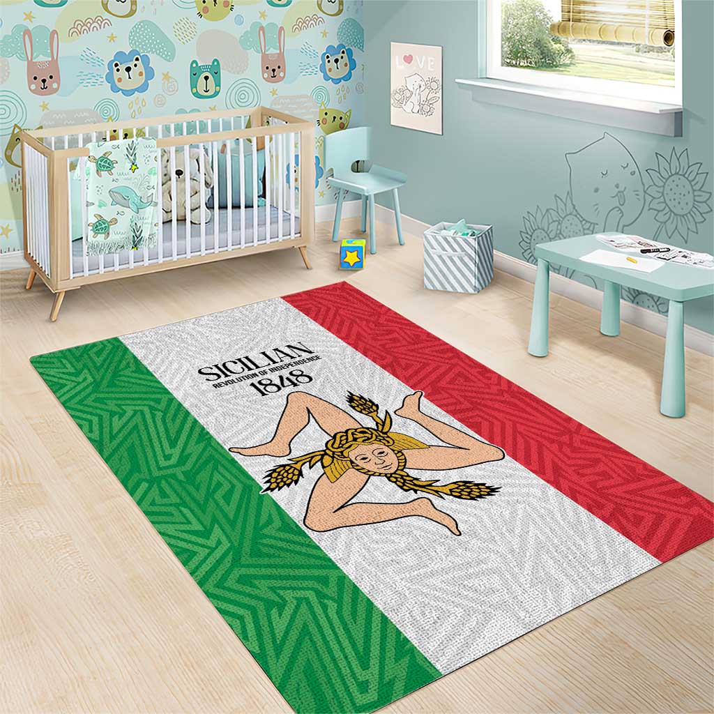 Sicilian Revolution of 1848 Area Rug Bandiera del Regno di Sicilia 1848-1849 LT9 - Wonder Print Shop