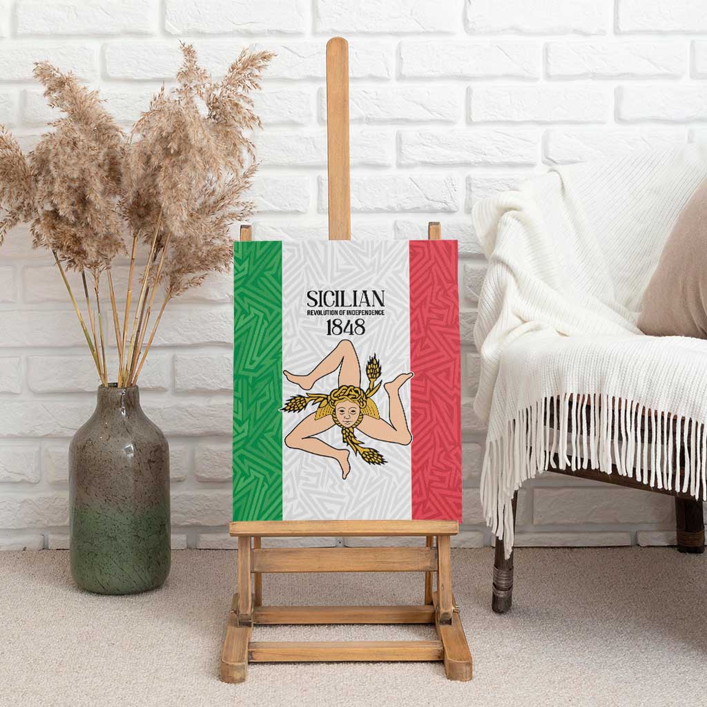 Sicilian Revolution of 1848 Canvas Wall Art Bandiera del Regno di Sicilia 1848-1849 LT9 - Wonder Print Shop