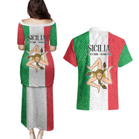 Sicilian Revolution of 1848 Couples Matching Puletasi and Hawaiian Shirt Bandiera del Regno di Sicilia 1848-1849 LT9 - Wonder Print Shop