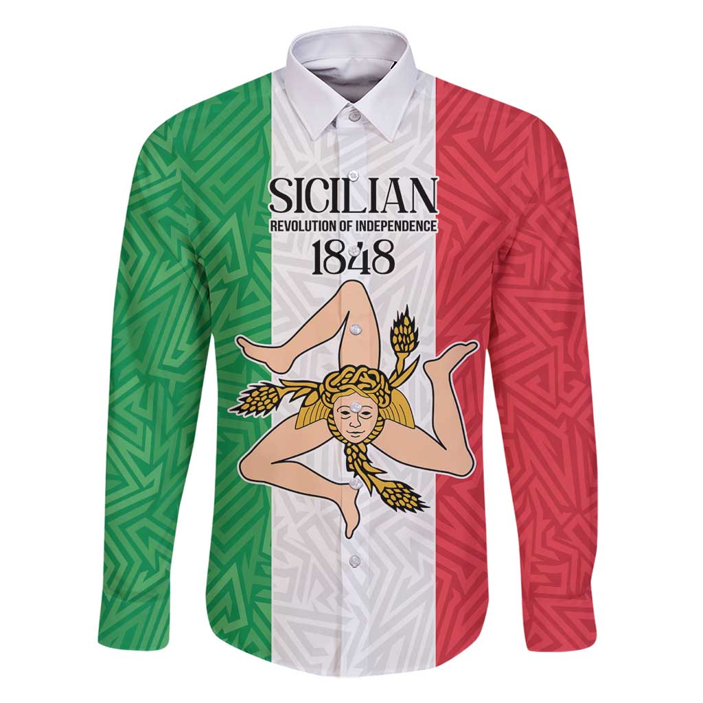 Sicilian Revolution of 1848 Family Matching Off Shoulder Maxi Dress and Hawaiian Shirt Bandiera del Regno di Sicilia 1848-1849 LT9 - Wonder Print Shop