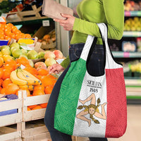 Sicilian Revolution of 1848 Grocery Bag Bandiera del Regno di Sicilia 1848-1849