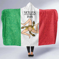Sicilian Revolution of 1848 Hooded Blanket Bandiera del Regno di Sicilia 1848-1849