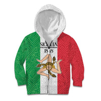 Sicilian Revolution of 1848 Kid Hoodie Bandiera del Regno di Sicilia 1848-1849 - Wonder Print Shop