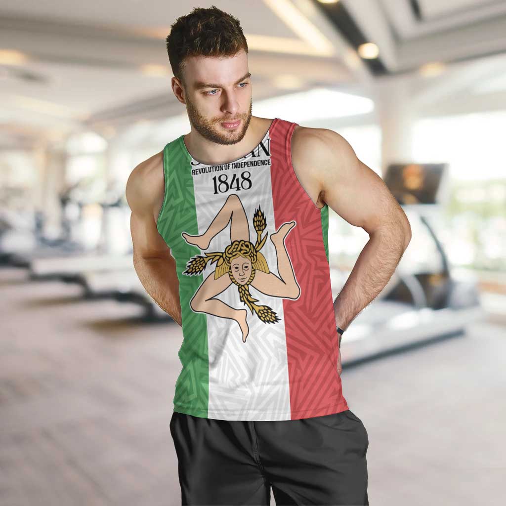 Sicilian Revolution of 1848 Men Tank Top Bandiera del Regno di Sicilia 1848-1849 - Wonder Print Shop
