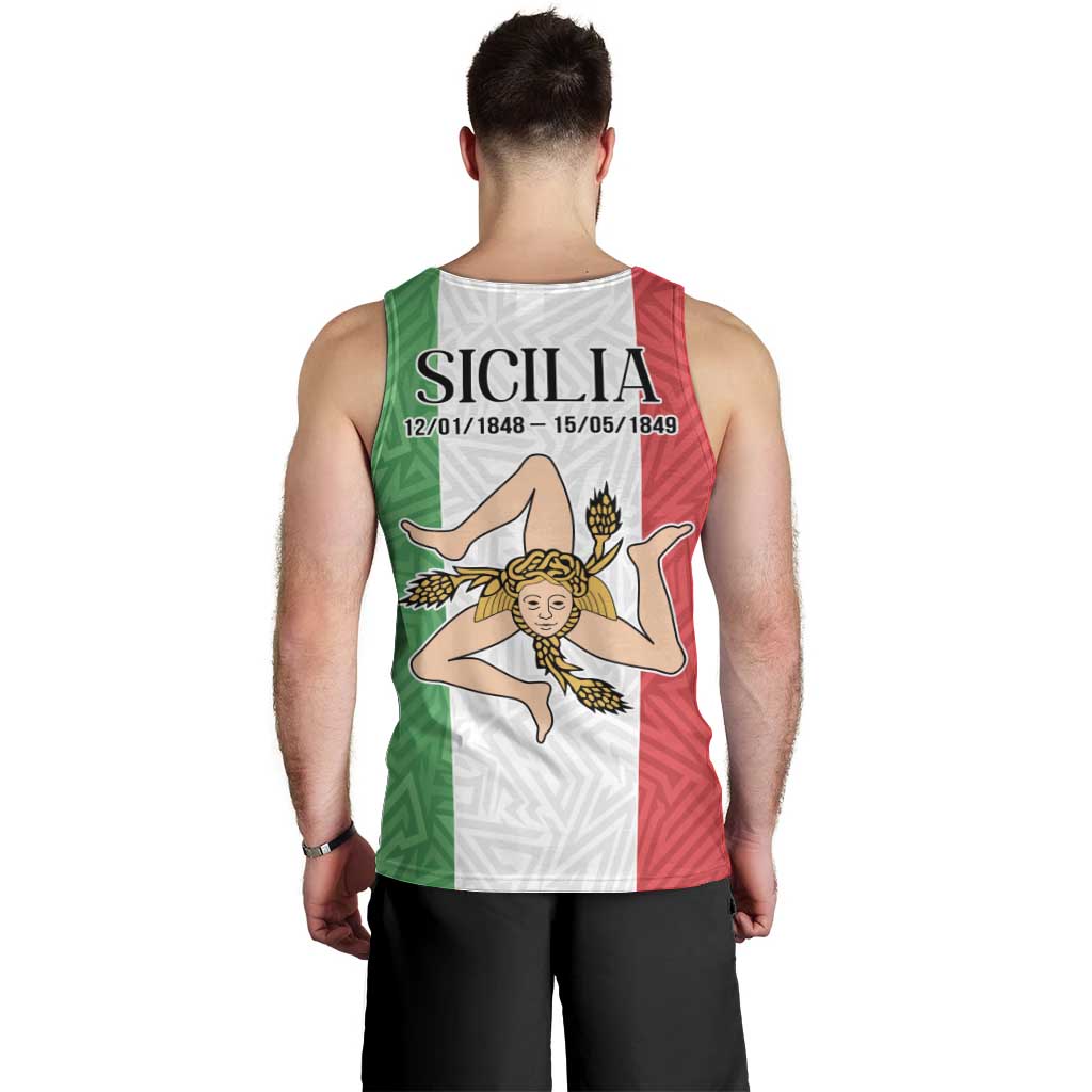Sicilian Revolution of 1848 Men Tank Top Bandiera del Regno di Sicilia 1848-1849 - Wonder Print Shop