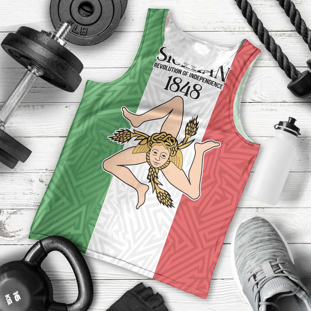 Sicilian Revolution of 1848 Men Tank Top Bandiera del Regno di Sicilia 1848-1849 - Wonder Print Shop