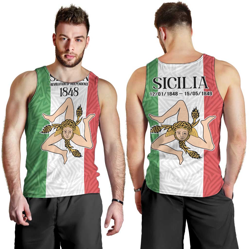 Sicilian Revolution of 1848 Men Tank Top Bandiera del Regno di Sicilia 1848-1849 - Wonder Print Shop