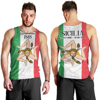 Sicilian Revolution of 1848 Men Tank Top Bandiera del Regno di Sicilia 1848-1849 - Wonder Print Shop