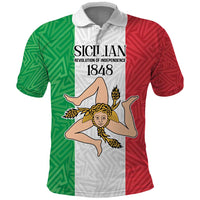 Sicilian Revolution of 1848 Polo Shirt Bandiera del Regno di Sicilia 1848-1849 - Wonder Print Shop