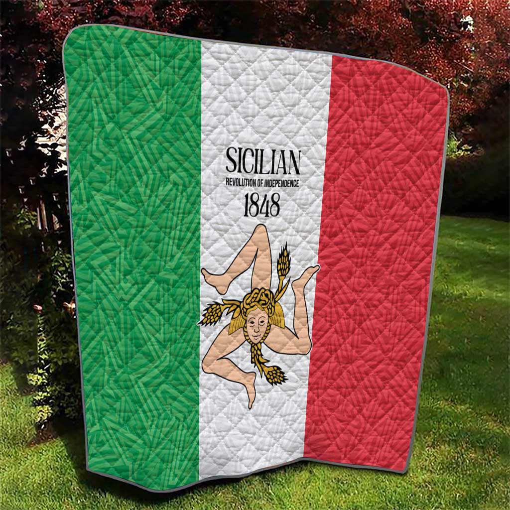 Sicilian Revolution of 1848 Quilt Bandiera del Regno di Sicilia 1848-1849 - Wonder Print Shop