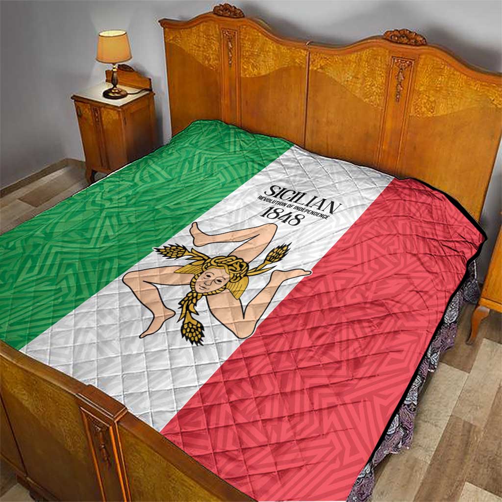 Sicilian Revolution of 1848 Quilt Bandiera del Regno di Sicilia 1848-1849 - Wonder Print Shop