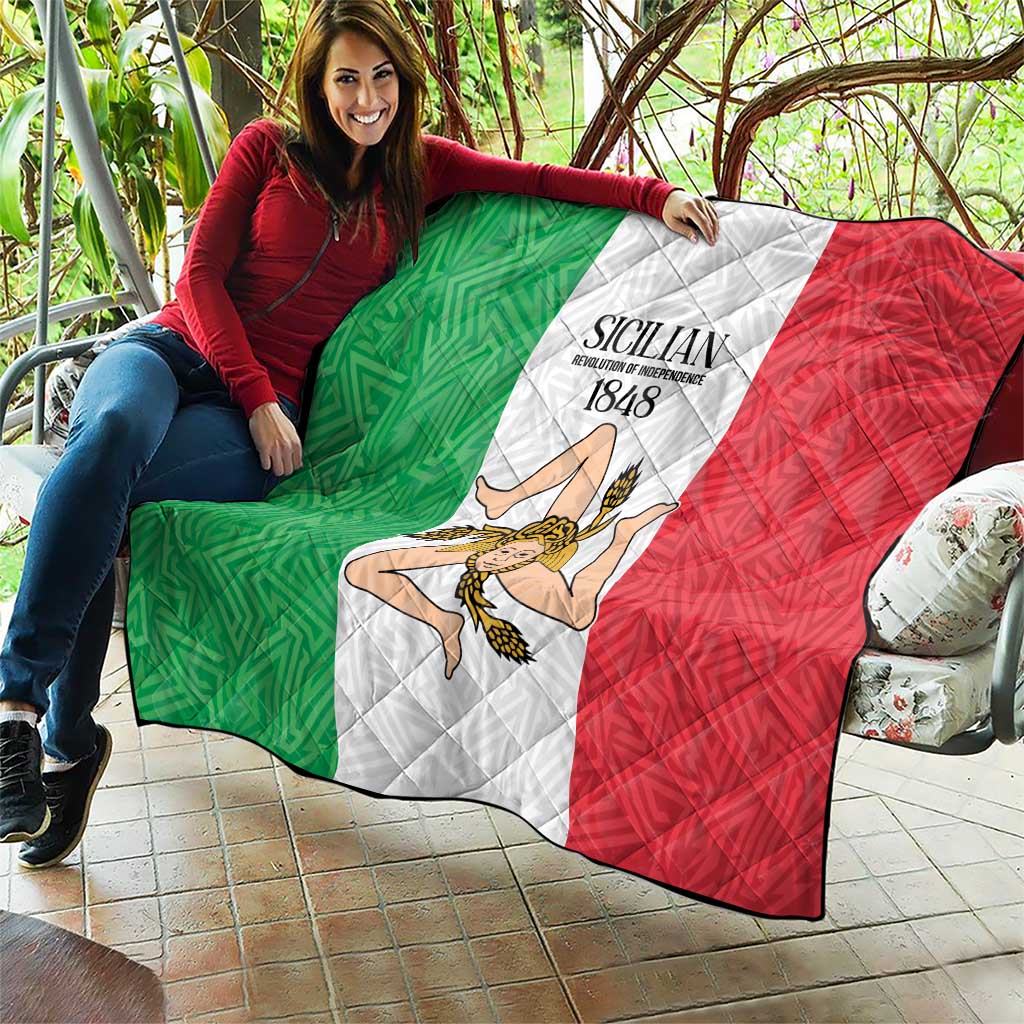 Sicilian Revolution of 1848 Quilt Bandiera del Regno di Sicilia 1848-1849 - Wonder Print Shop