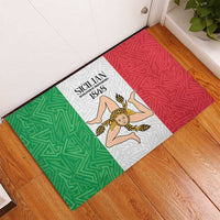Sicilian Revolution of 1848 Rubber Doormat Bandiera del Regno di Sicilia 1848-1849 - Wonder Print Shop