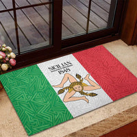 Sicilian Revolution of 1848 Rubber Doormat Bandiera del Regno di Sicilia 1848-1849 - Wonder Print Shop