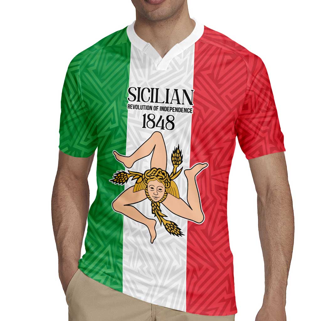 Sicilian Revolution of 1848 Rugby Jersey Bandiera del Regno di Sicilia 1848-1849 - Wonder Print Shop