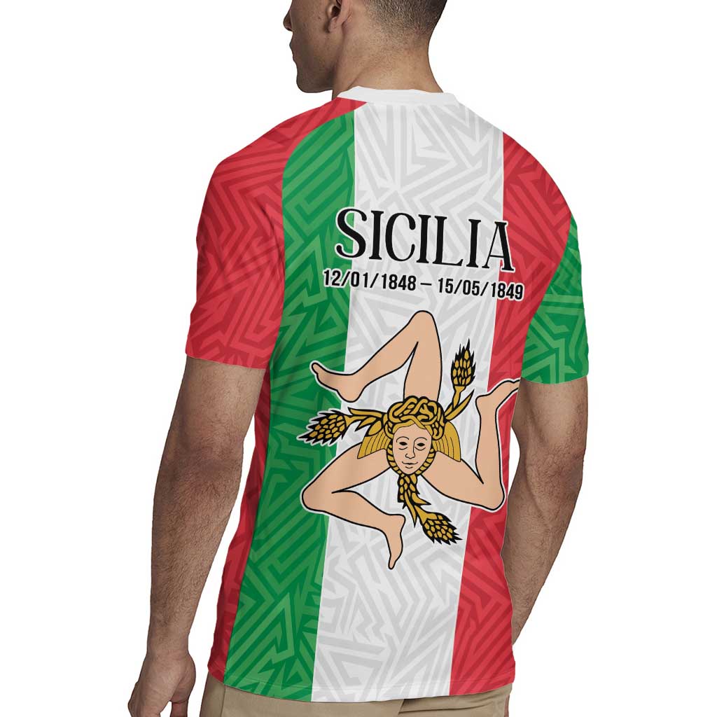 Sicilian Revolution of 1848 Rugby Jersey Bandiera del Regno di Sicilia 1848-1849 - Wonder Print Shop