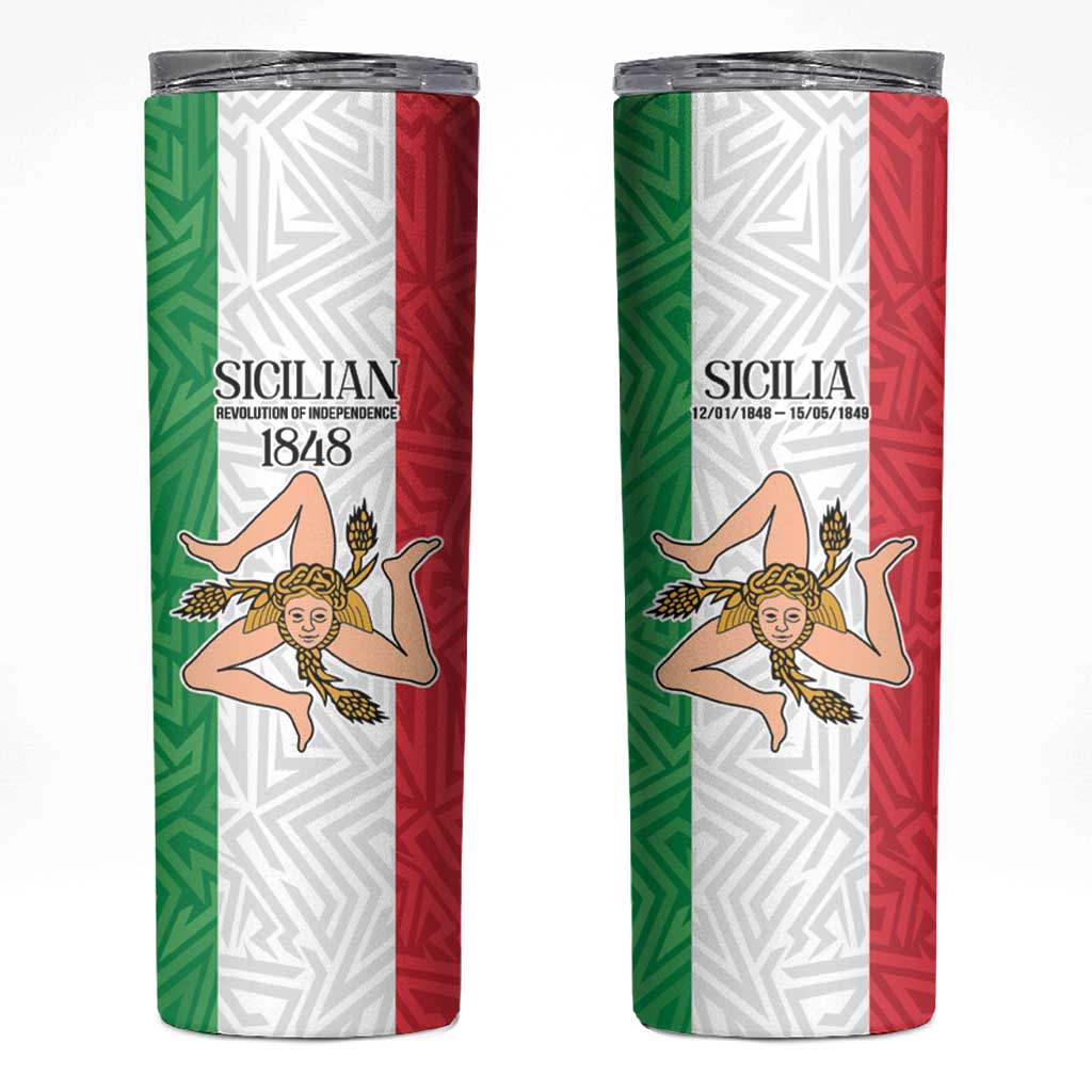 Sicilian Revolution of 1848 Skinny Tumbler Bandiera del Regno di Sicilia 1848-1849 - Wonder Print Shop