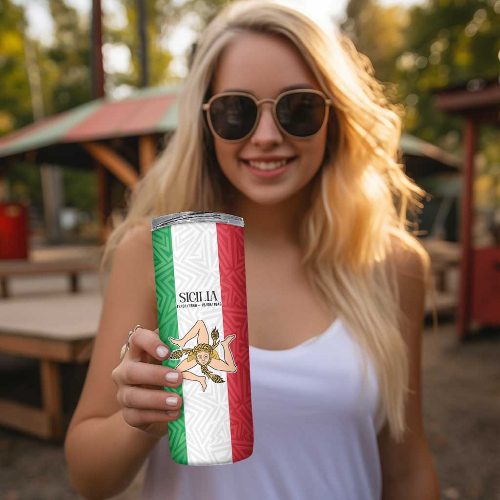 Sicilian Revolution of 1848 Skinny Tumbler Bandiera del Regno di Sicilia 1848-1849 - Wonder Print Shop