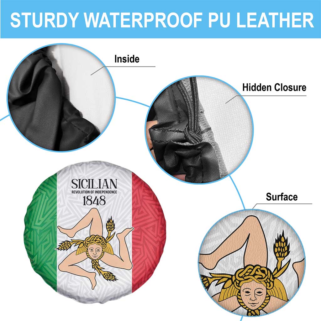 Sicilian Revolution of 1848 Spare Tire Cover Bandiera del Regno di Sicilia 1848-1849 - Wonder Print Shop