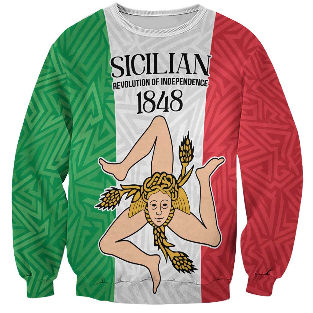 Sicilian Revolution of 1848 Sweatshirt Bandiera del Regno di Sicilia 1848-1849 - Wonder Print Shop